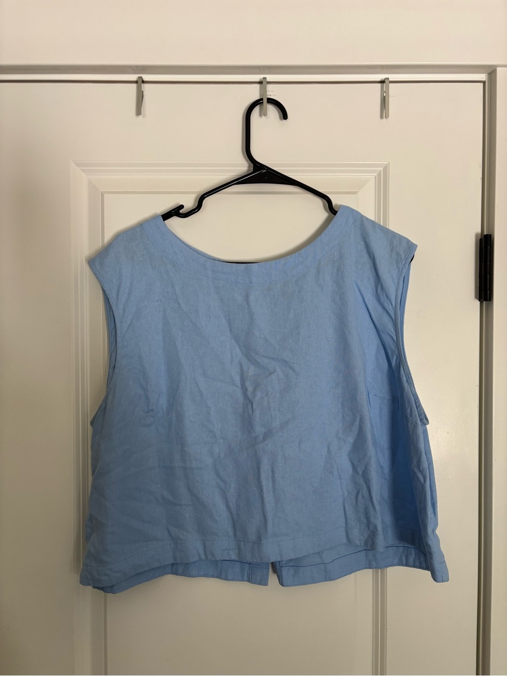 a new day Light Blue Sleeveless Boatneck Cotton Top